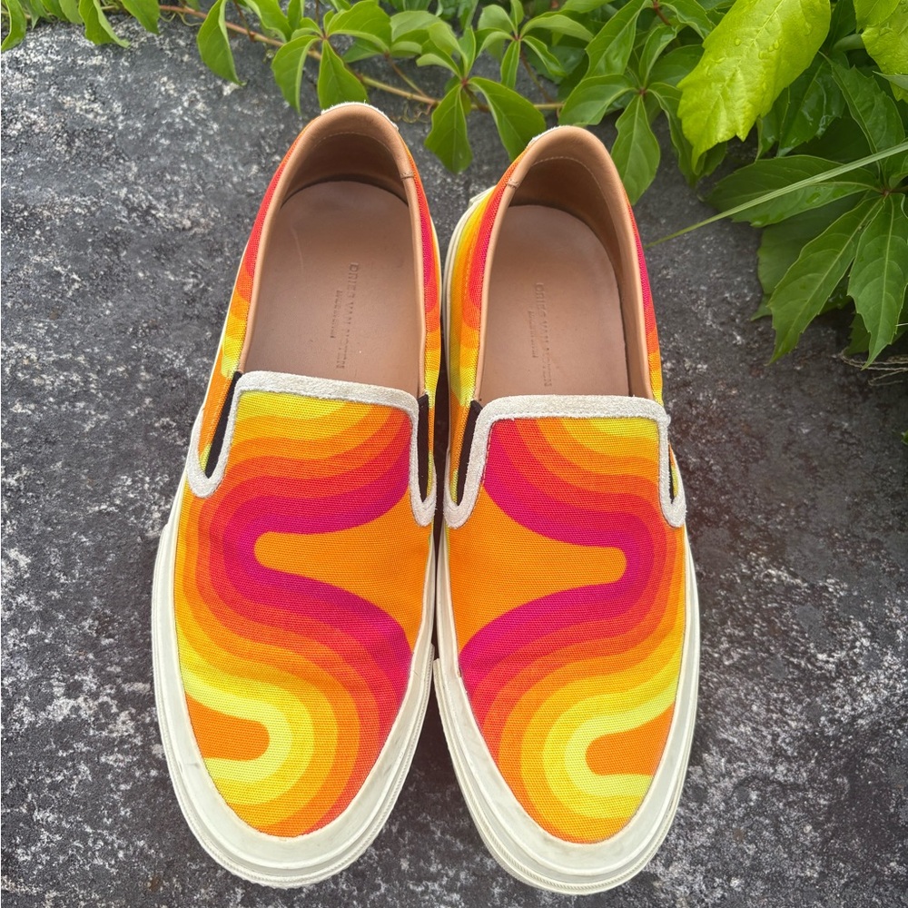 Vibrant Slip-On Sneakers: Wave Dries Van Noten Sneakers